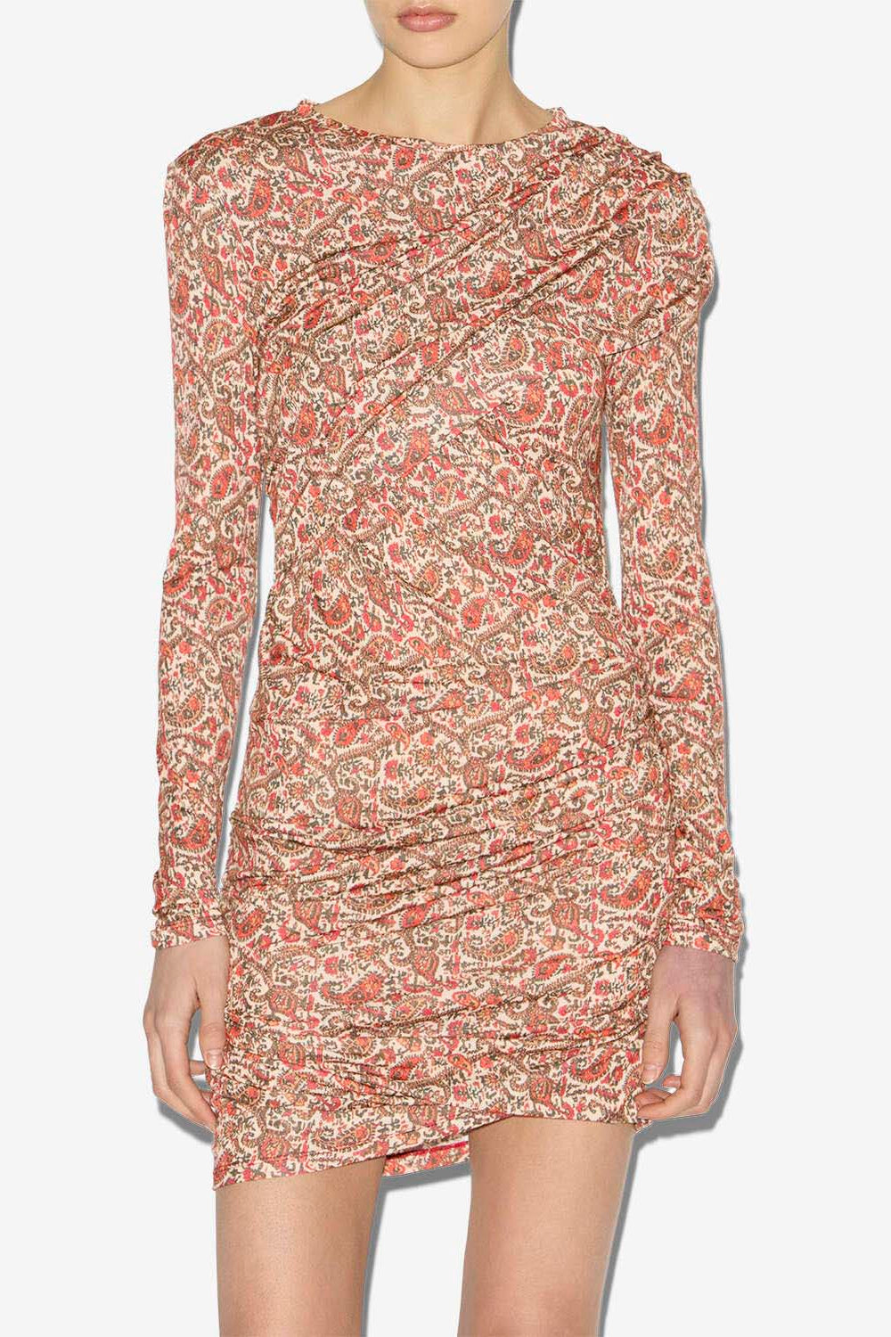 Vestido corto denise de jersey drapeado - Naranja - Woman - 4