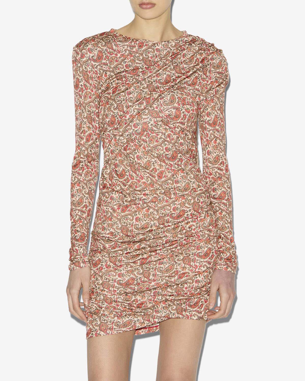 Vestido corto denise de jersey drapeado - Naranja - Woman - 3