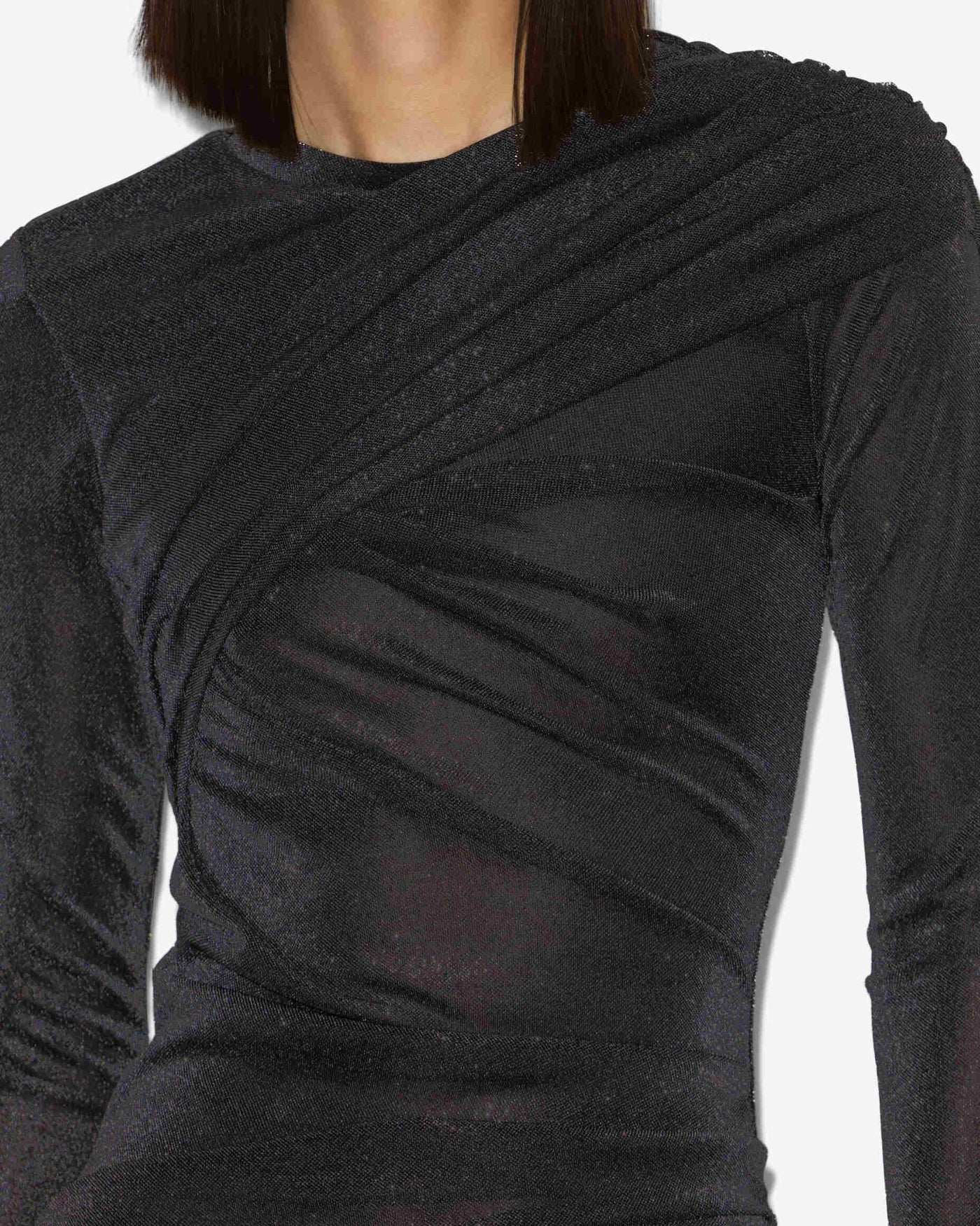 Drapiertes kurzes kleid denise aus lurex - Gun metal - Woman - 2