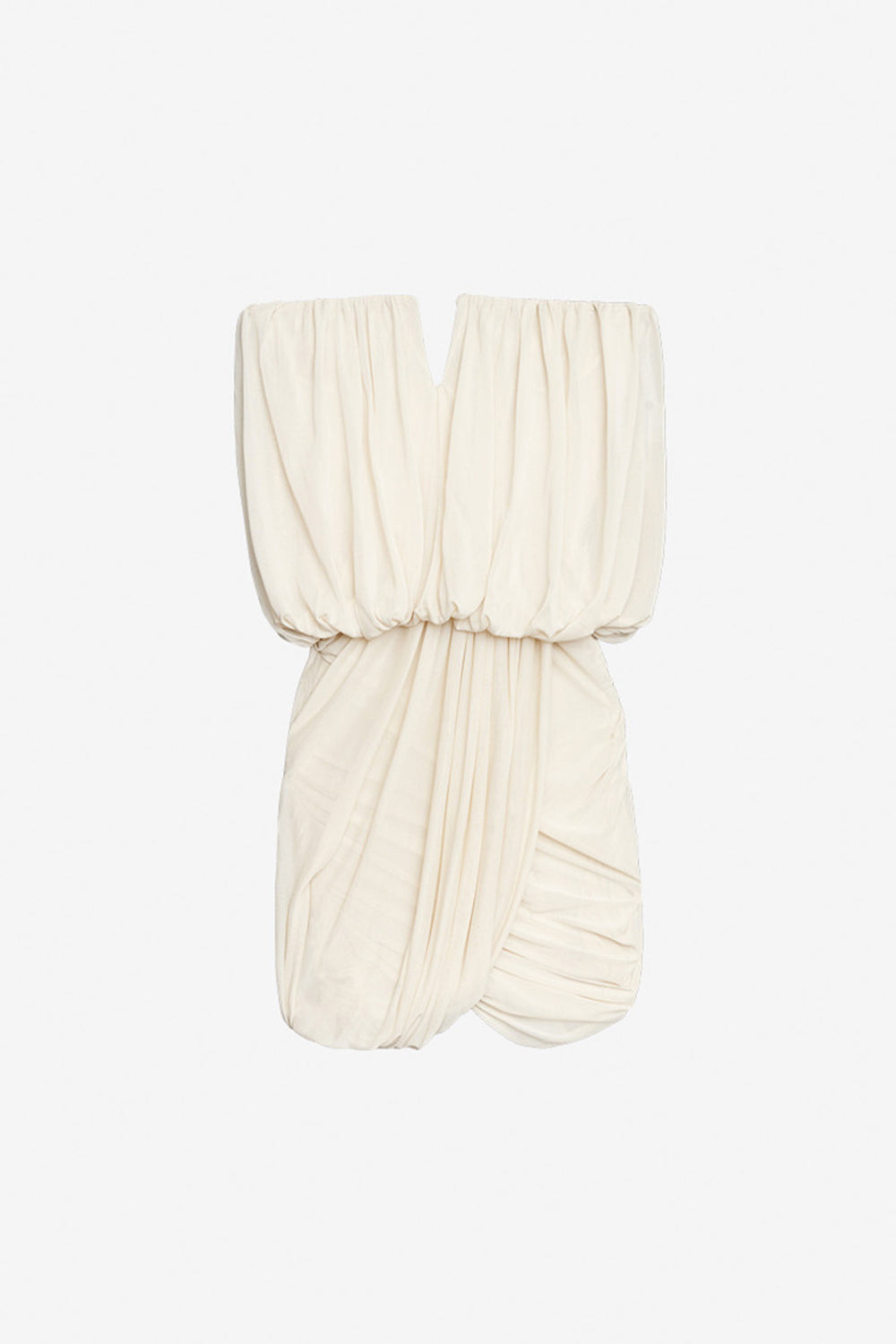Vestido palabra de honor adelita de punto jersey drapeado - Crudo - Woman - 1