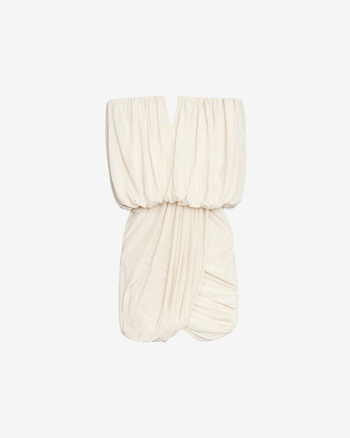 Vestido palabra de honor adelita de punto jersey drapeado - Crudo - Woman - 5
