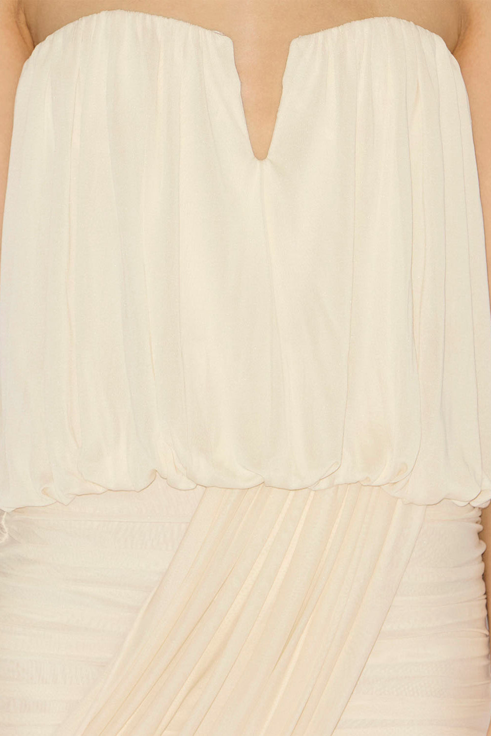 Vestido palabra de honor adelita de punto jersey drapeado - Crudo - Woman - 3