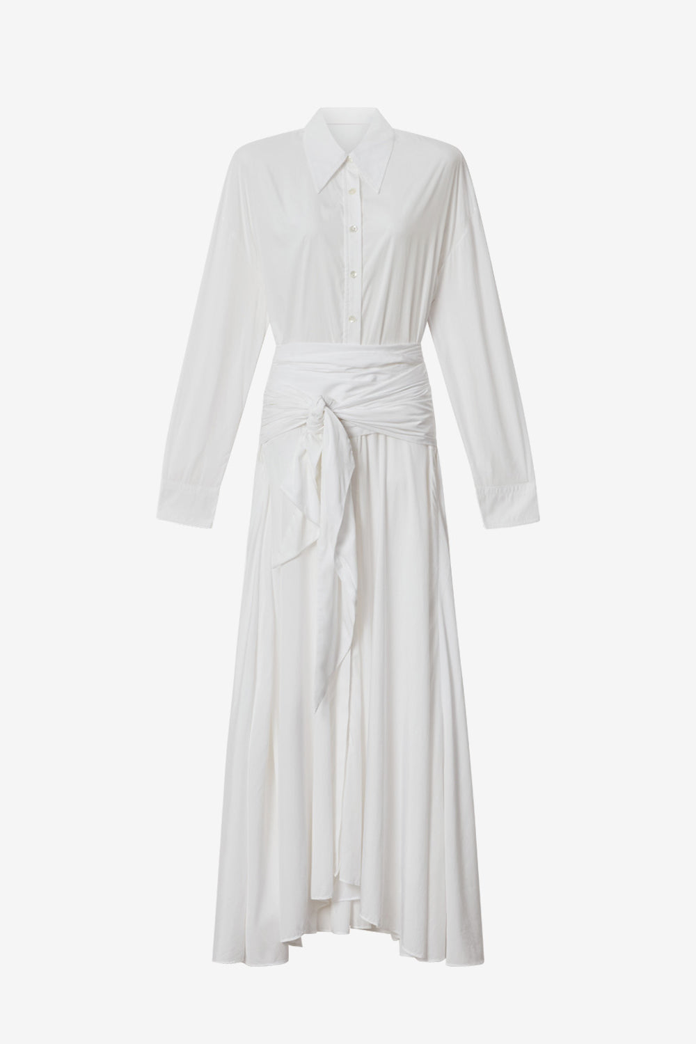 Samantha long crepe shirt dress - White - Woman - 1