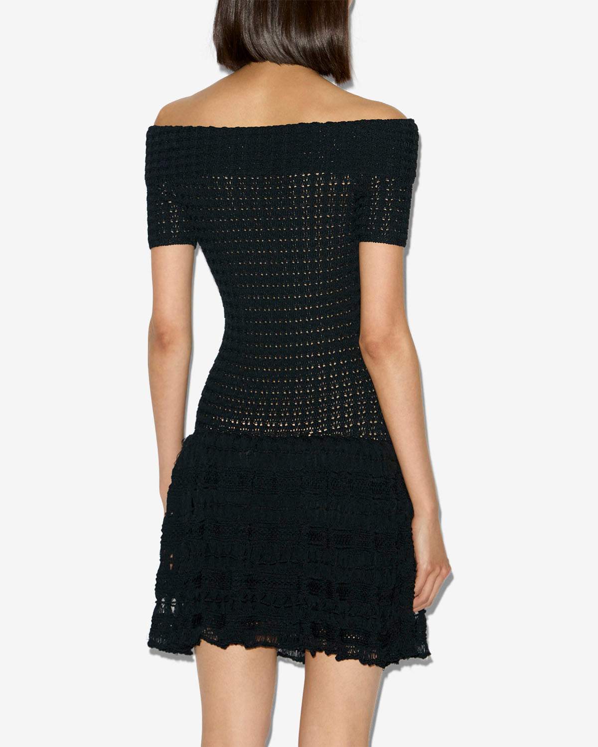 Vestido corto charlotte de crochet - Negro - Woman - 4