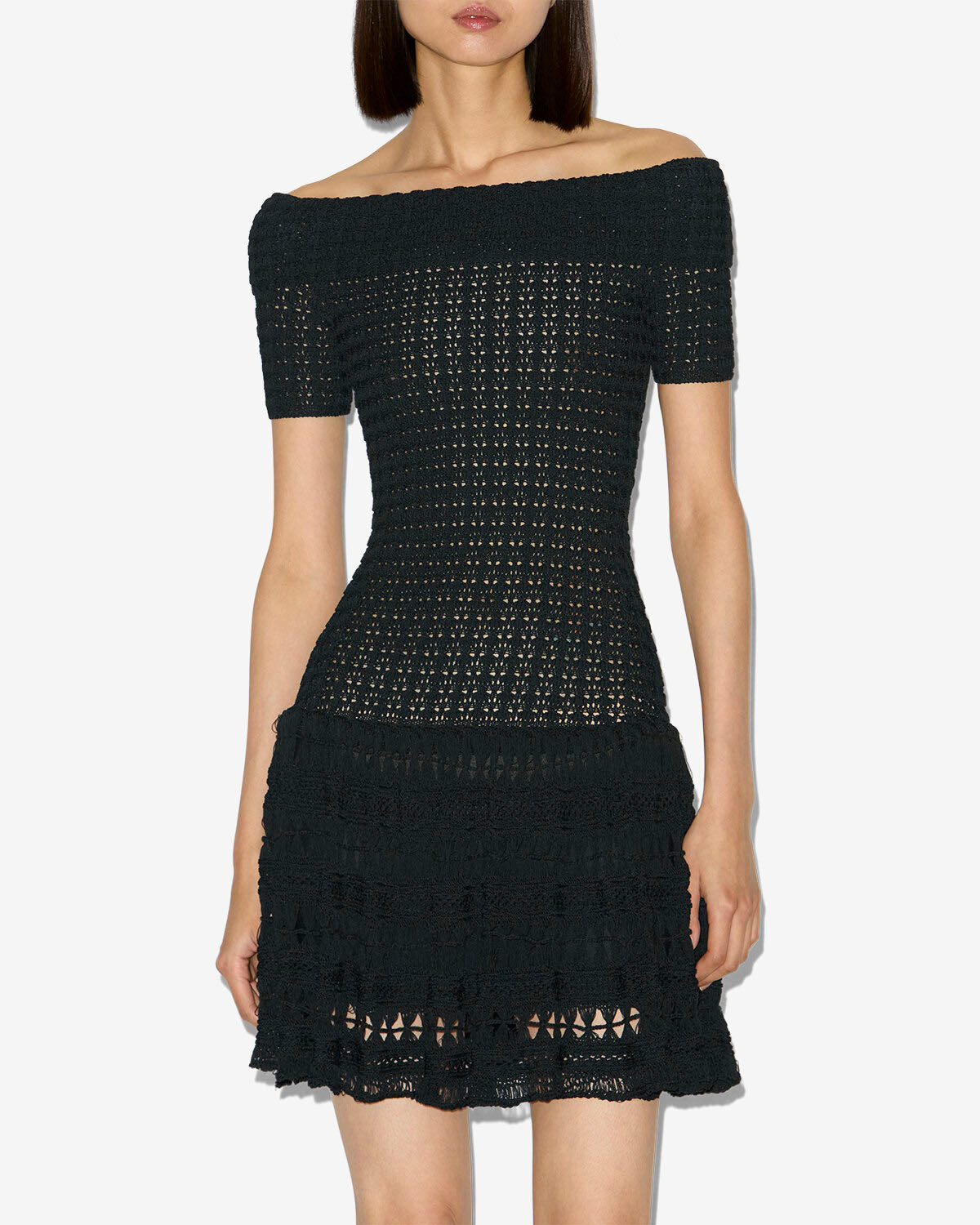 Vestido corto charlotte de crochet - Negro - Woman - 3