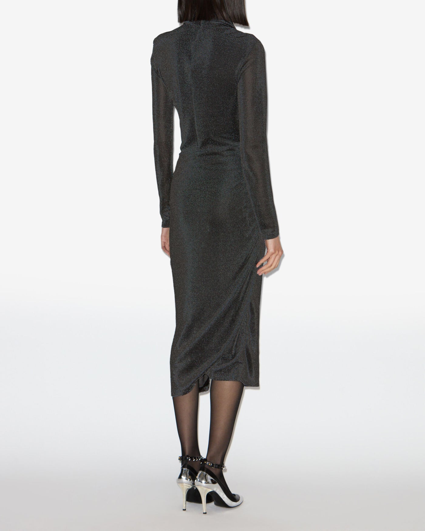 Robe longue en lurex jenisa - Gun metal - Woman - 3