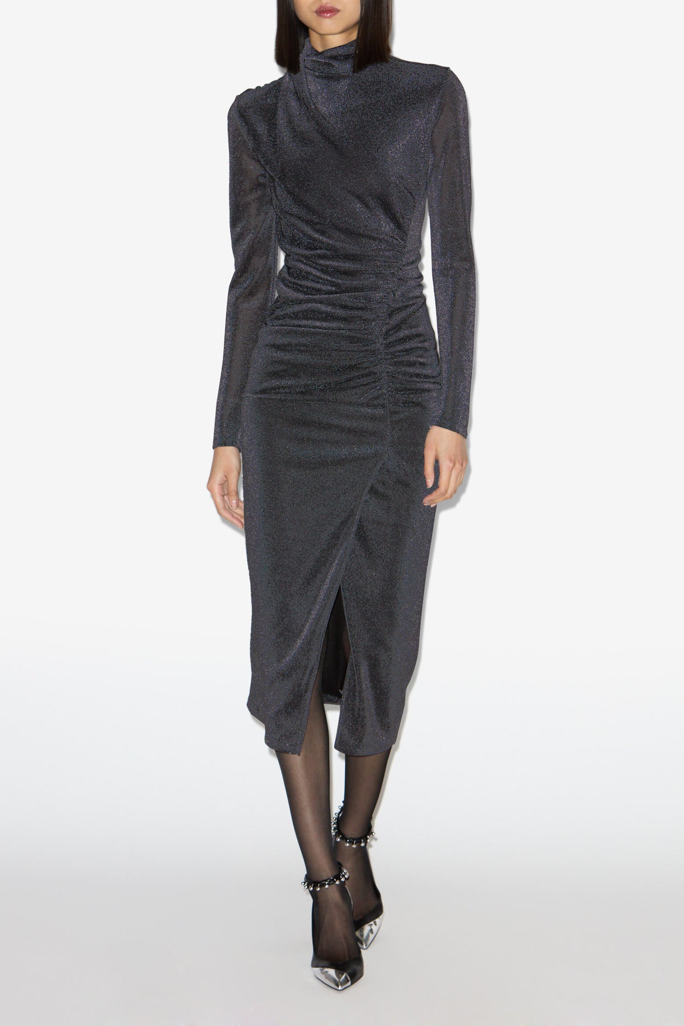Abito lungo in lurex jenisa - Gun metal - Woman - 2