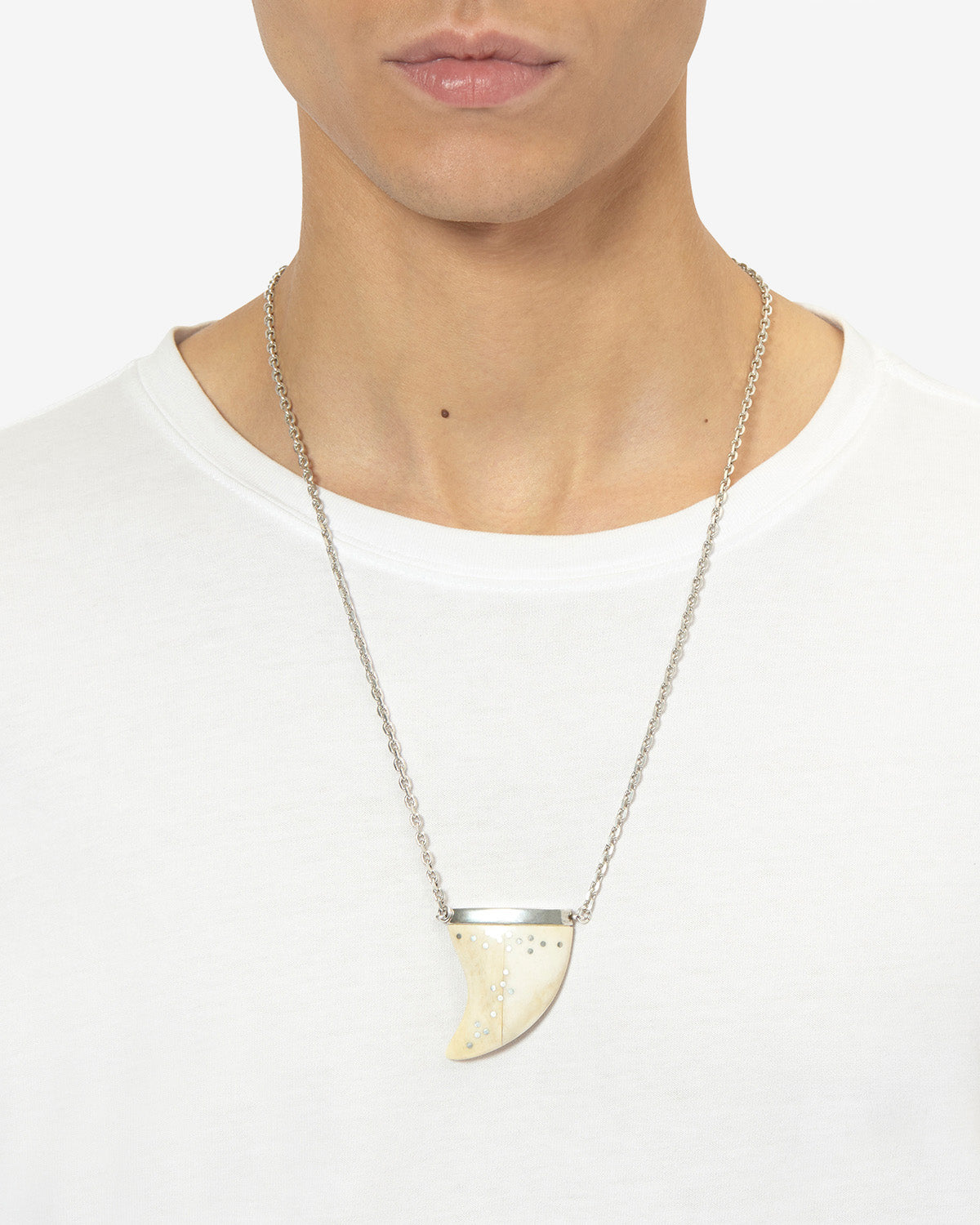 JOANNY NECKLACE Man ecru-silver | ISABEL MARANT Official online store