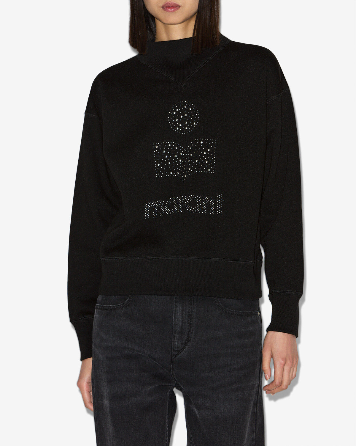 Sweatshirt moby aus flauschiger baumwolle - Schwarz - Woman - 3
