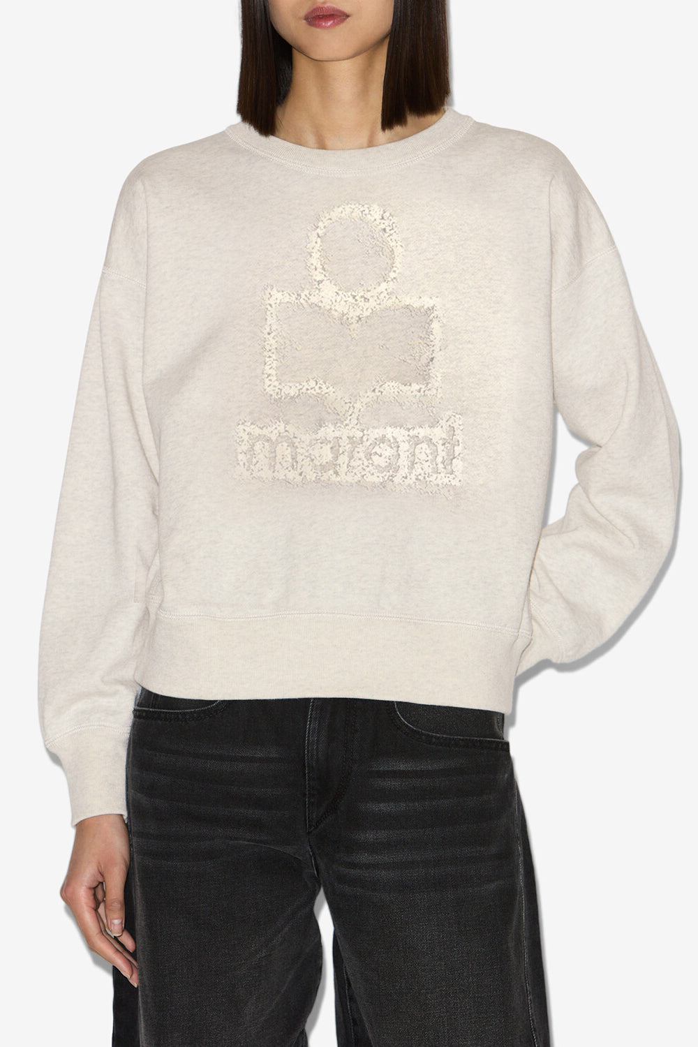 Felpa mobyli in cotone felpato - Ecru - Woman - 4