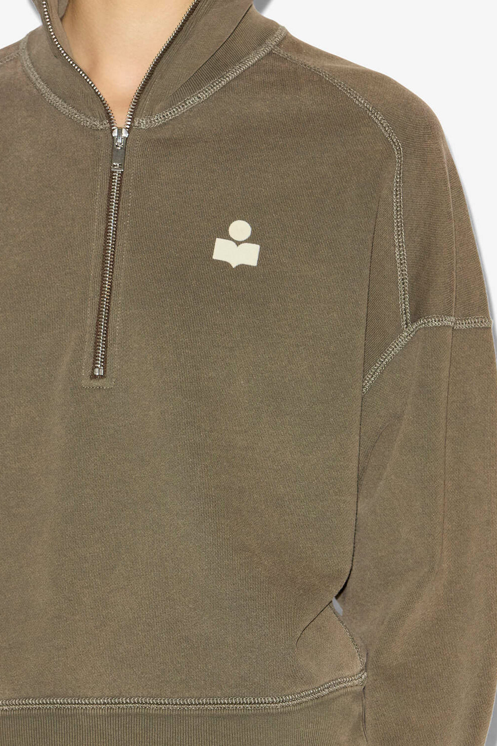 Ross 트러커 넥 면 스웨트셔츠 - Dark bronze-ecru - Woman - 3