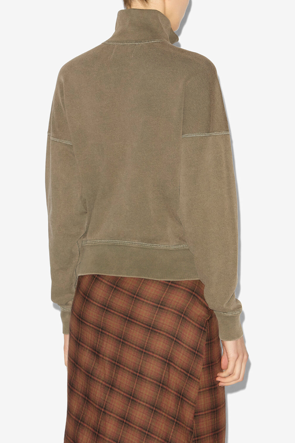 Ross 트러커 넥 면 스웨트셔츠 - Dark bronze-ecru - Woman - 5