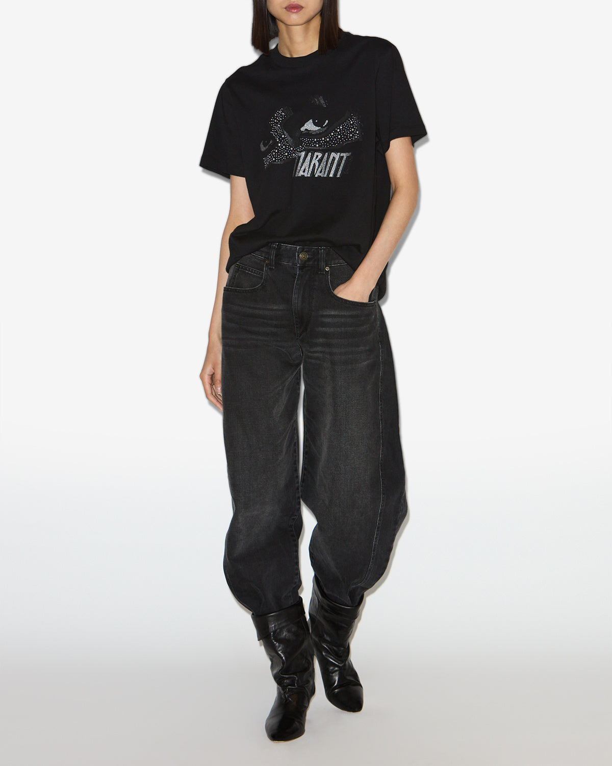 T-shirt zoeline mit aufdruck - Schwarz - Woman - 1