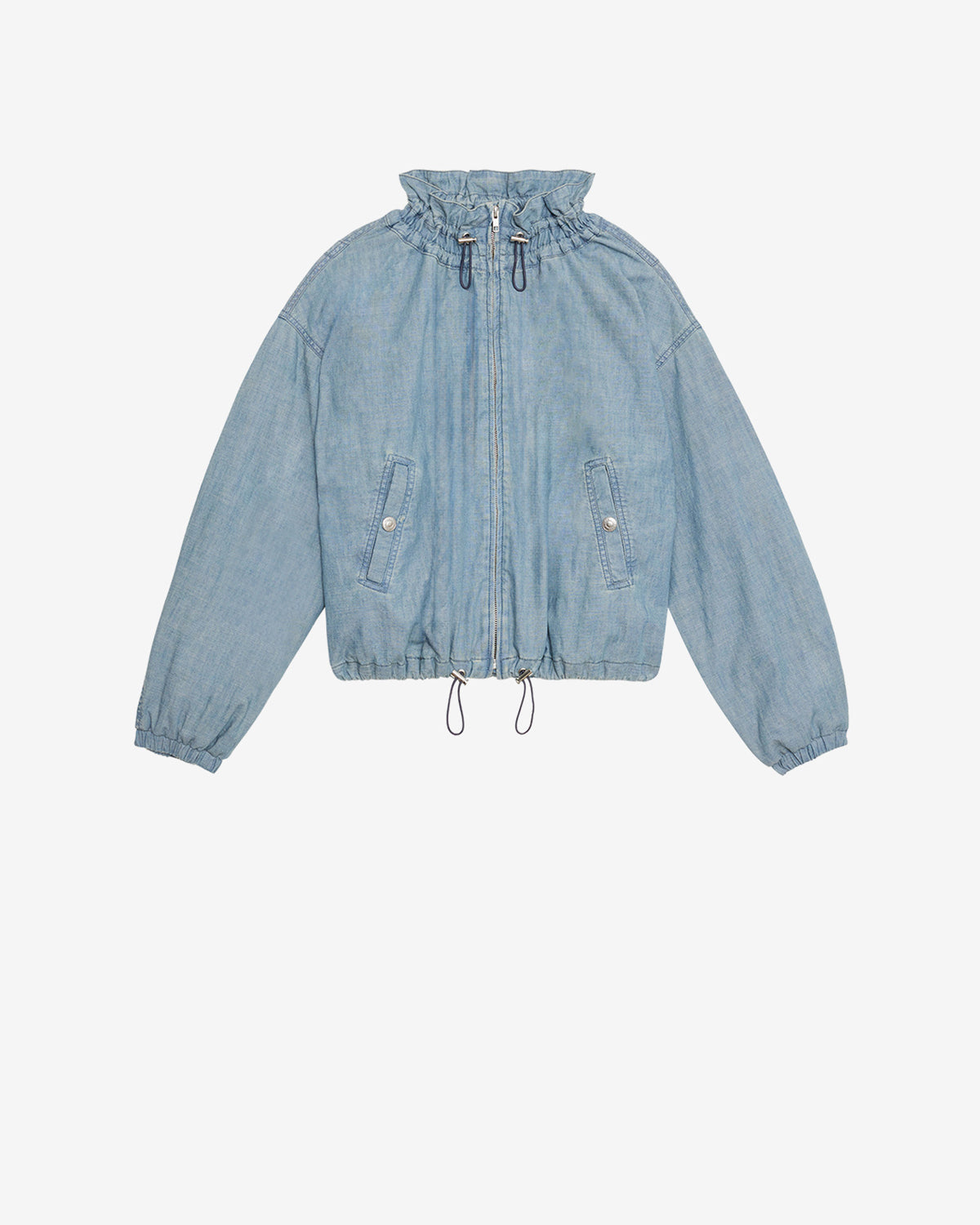 Plume short chambray jacket - Blue - Woman - 5
