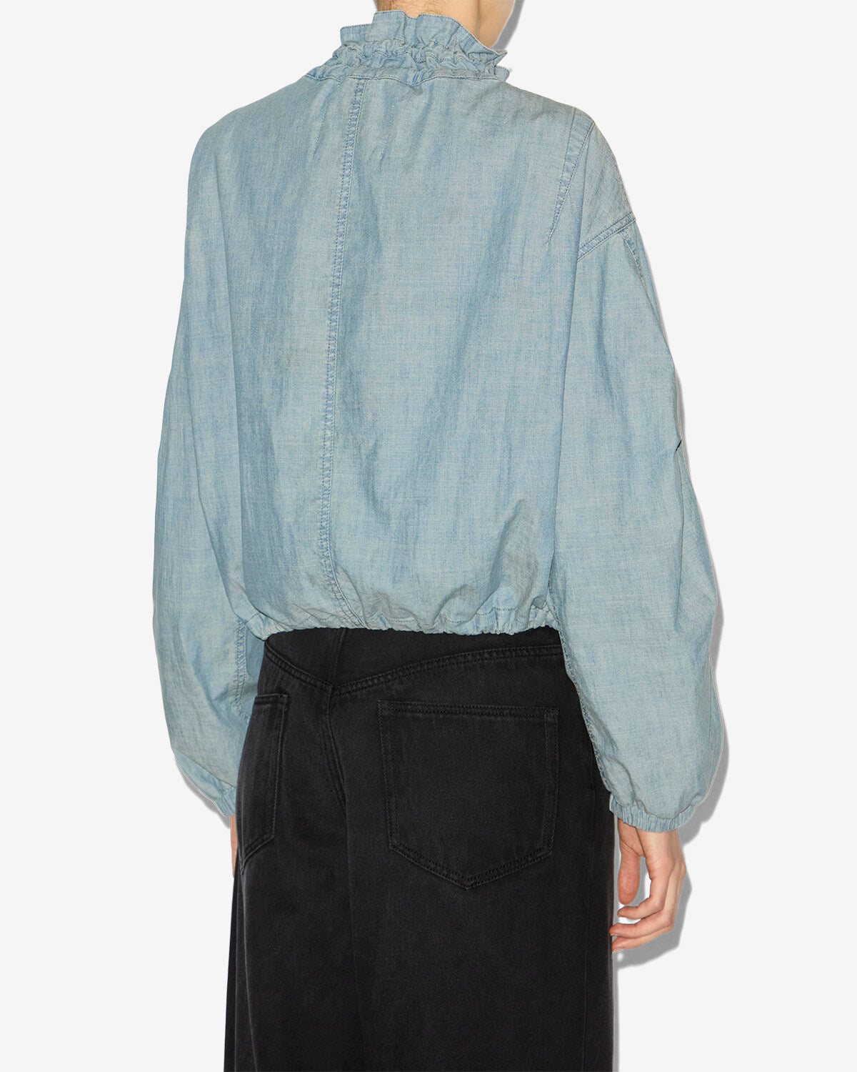 Plume short chambray jacket - Blue - Woman - 4