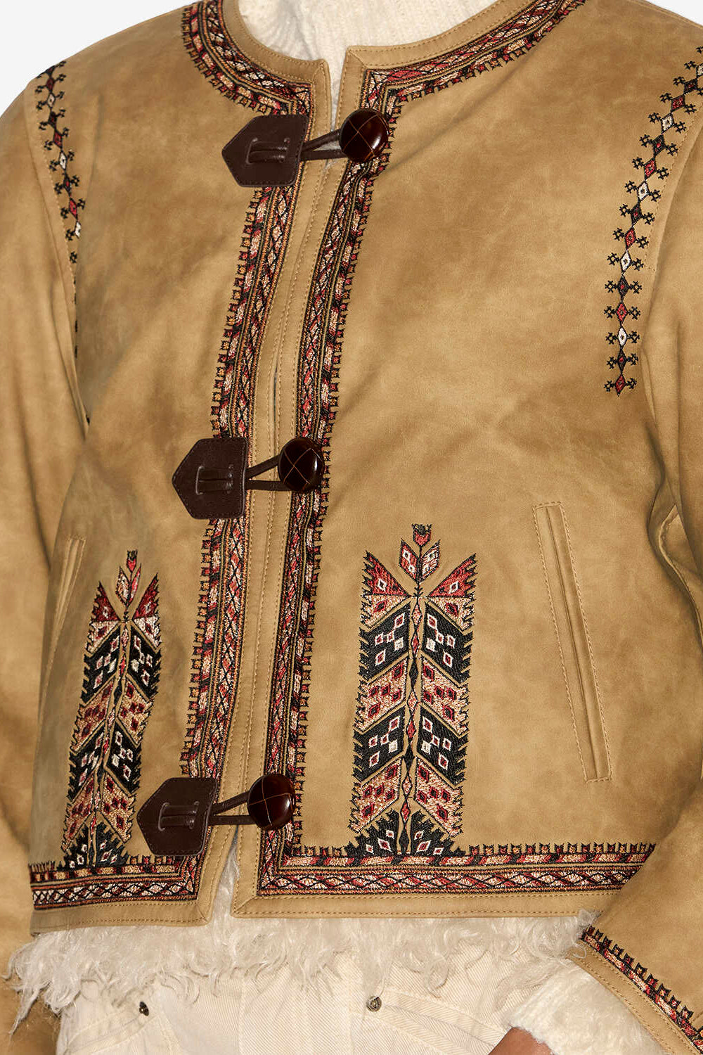 Chaqueta cely de piel sintética de oveja - Taupe - Woman - 3