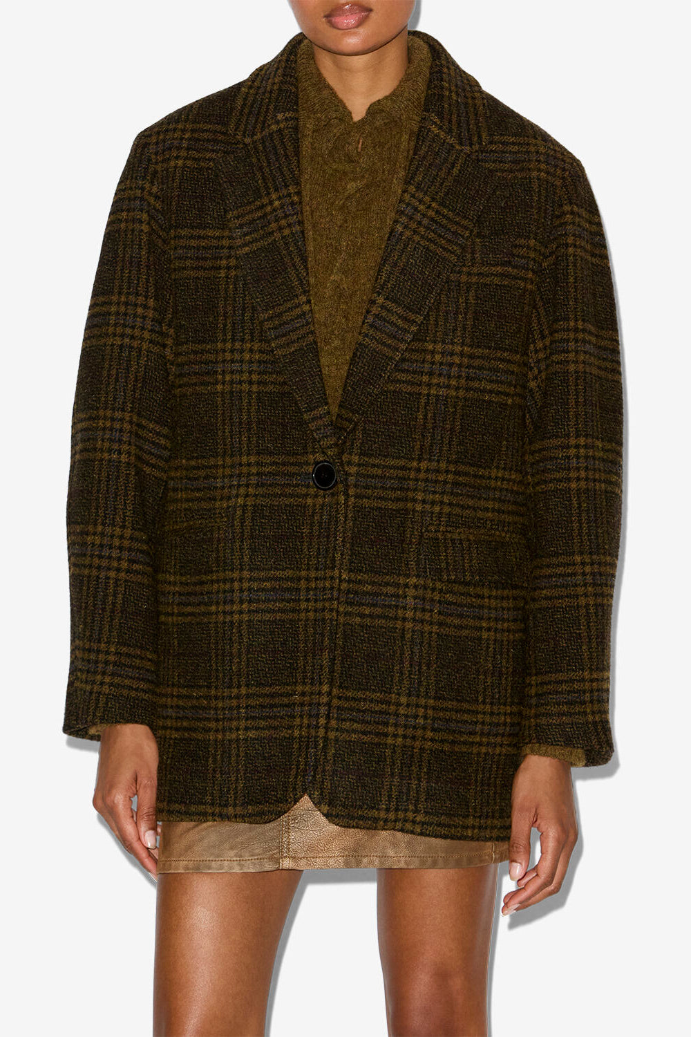 Chaqueta sastre gesina de cuadros - Caqui - Woman - 4