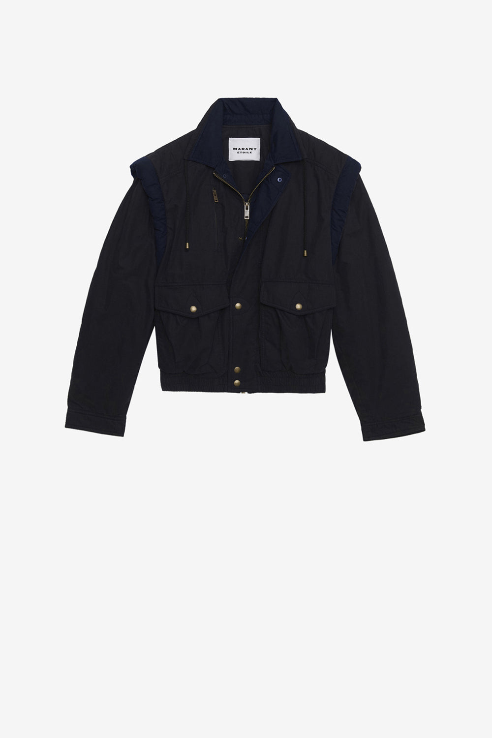 Chaqueta desha de algodón bicolor - Negro lavado - Woman - 1