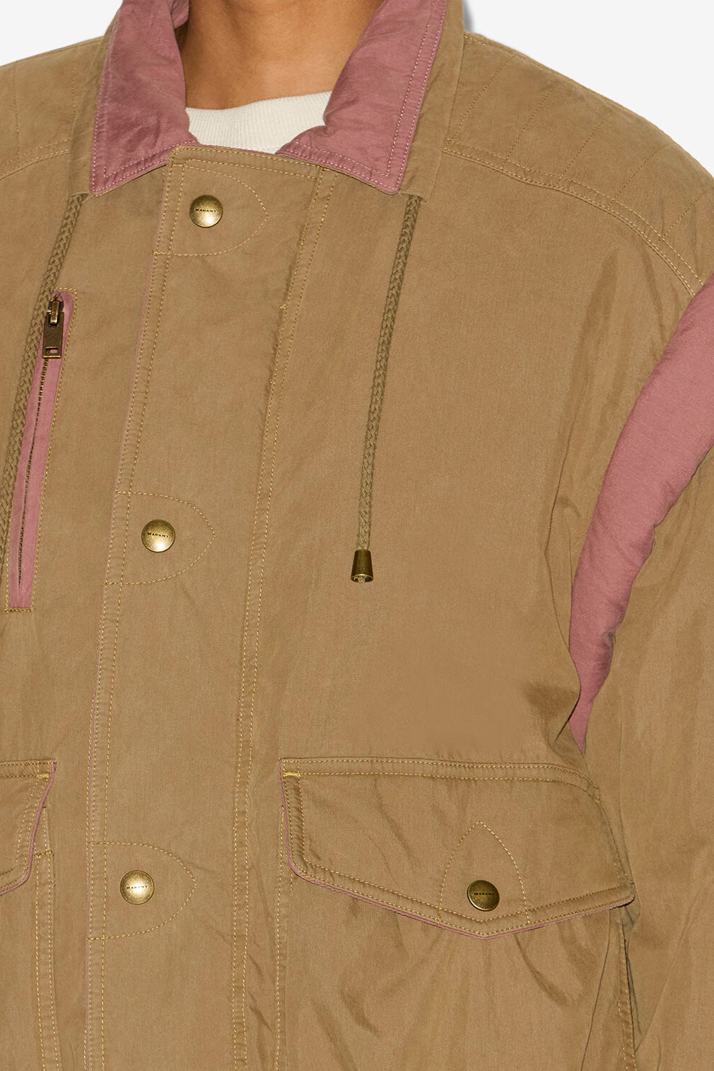 Chaqueta desha bicolor de algodón - Caqui - Woman - 3