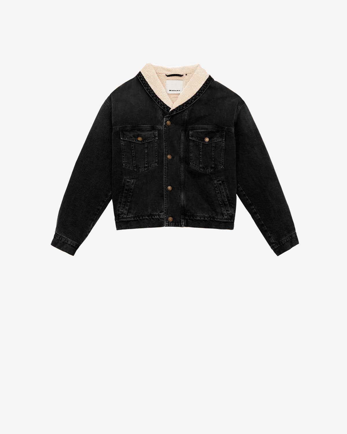 Jackson denim and faux fur jacket - Black - Man - 5