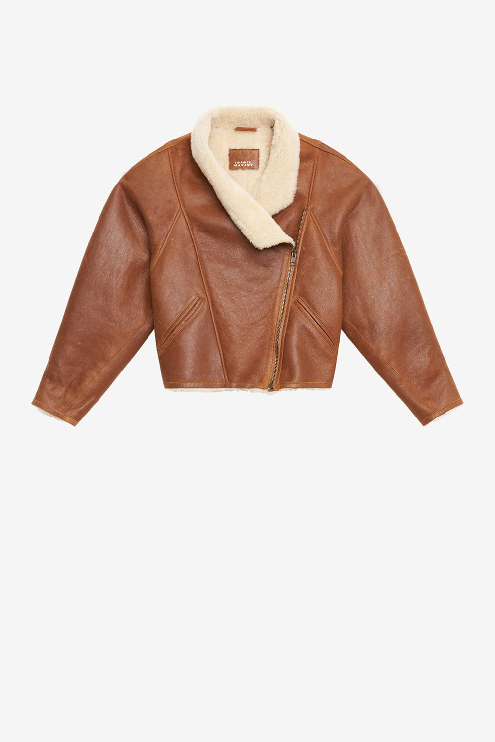 Chaqueta blondine de piel vuelta de cordero - Cognac - Woman - 1