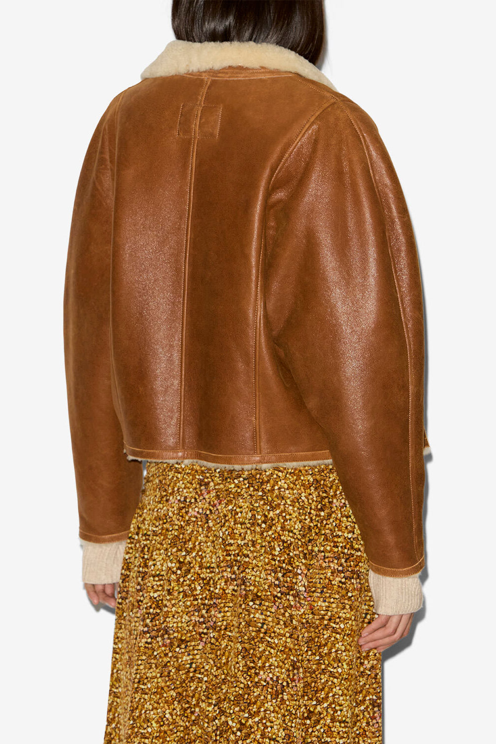 Chaqueta blondine de piel vuelta de cordero - Cognac - Woman - 5