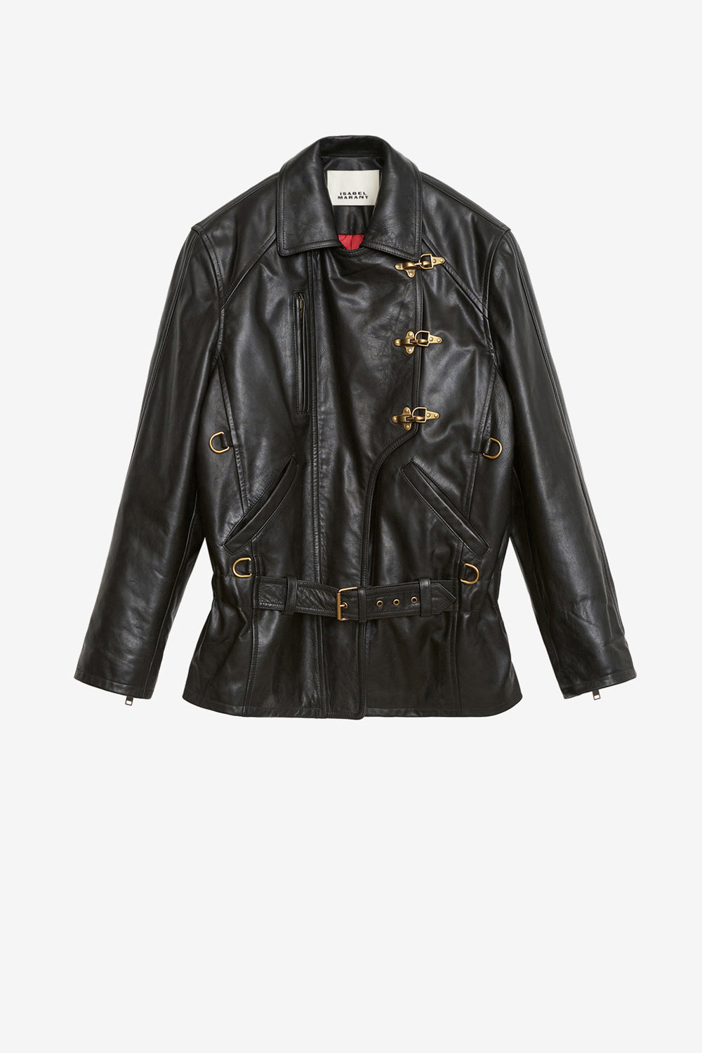 Chaqueta de cuero suave estilo biker caitlyn - Negro - Woman - 1