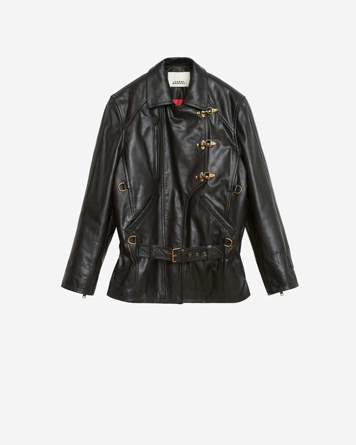 Chaqueta de cuero suave estilo biker caitlyn - Negro - Woman - 5