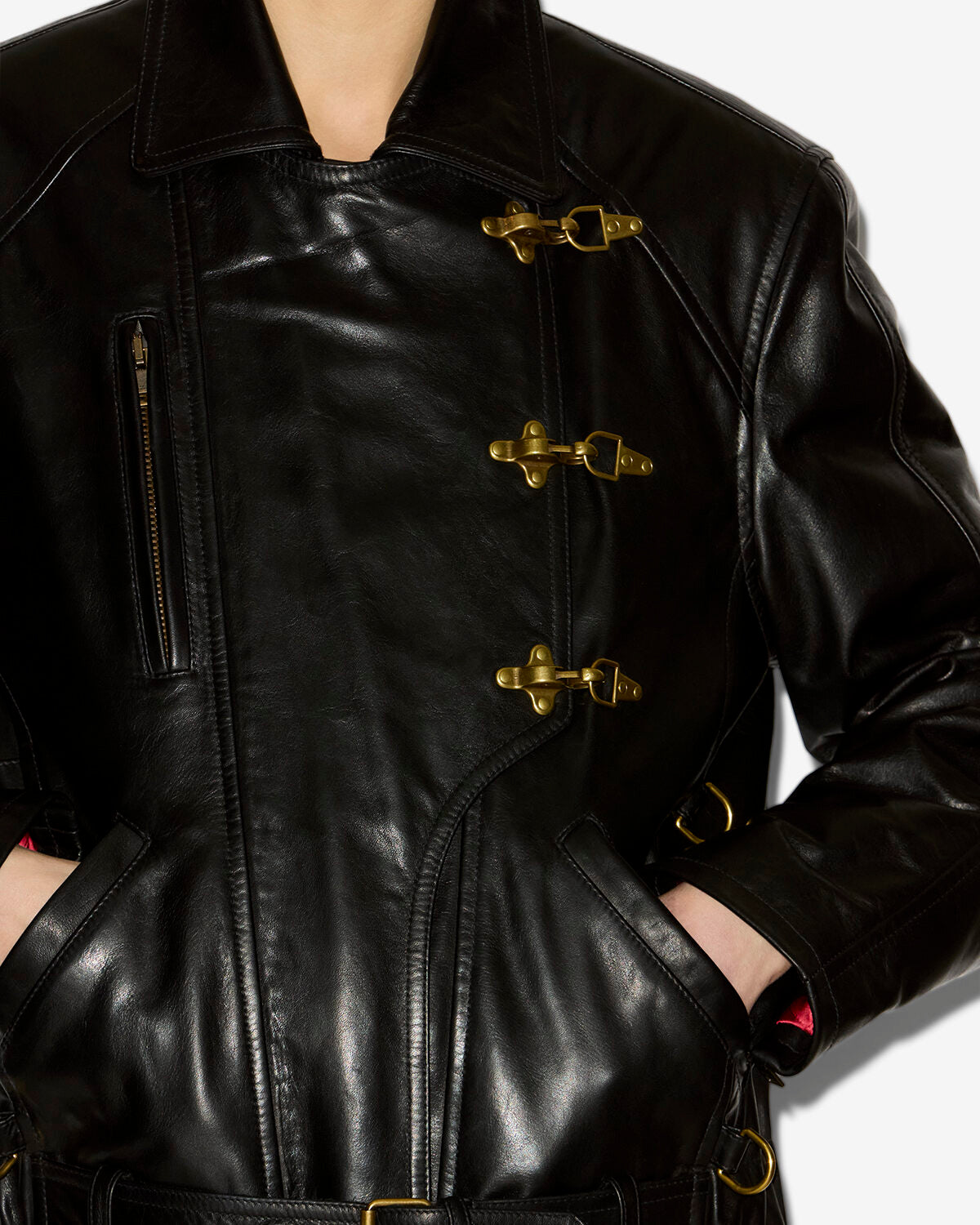 Chaqueta de cuero suave estilo biker caitlyn - Negro - Woman - 2