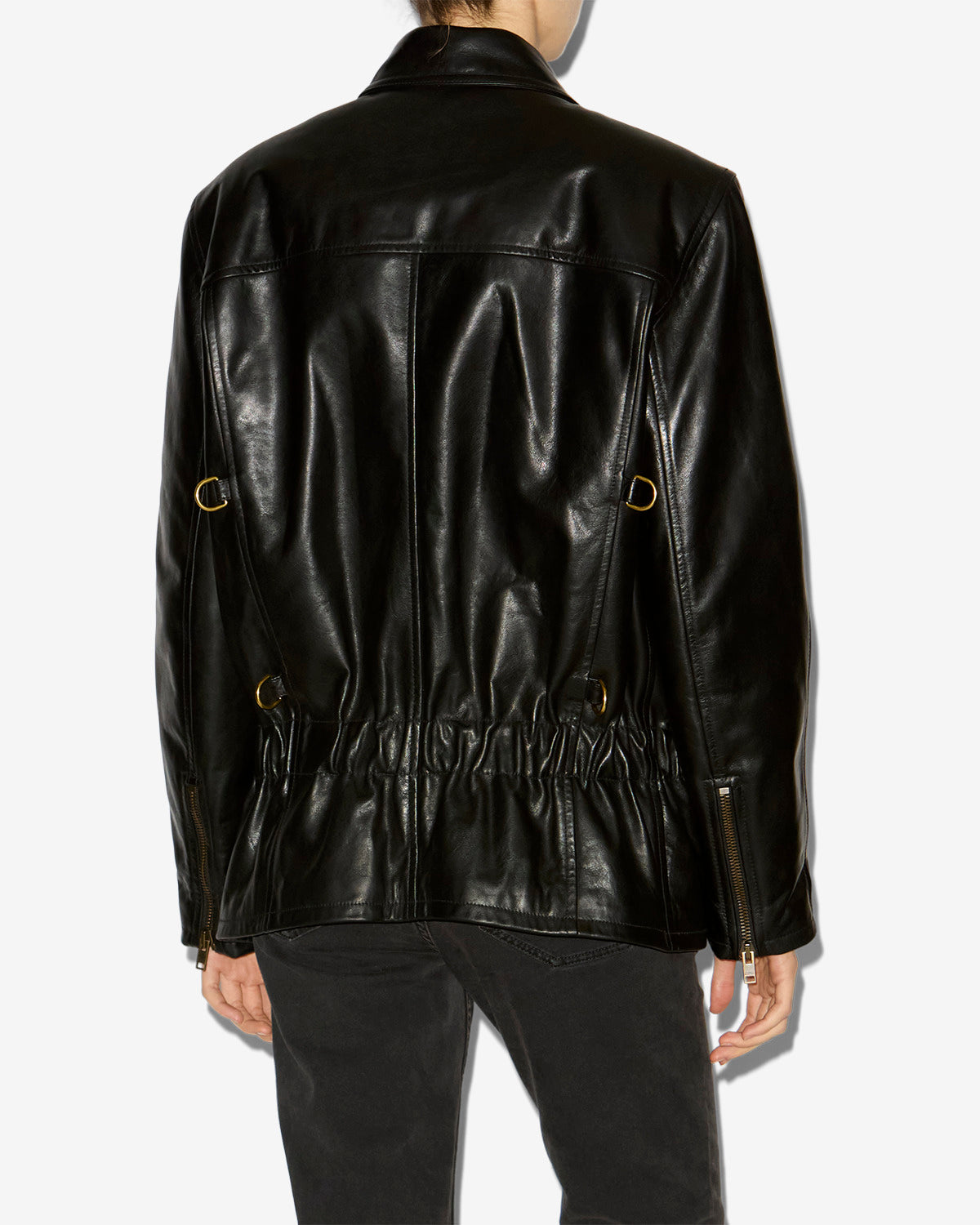 Chaqueta de cuero suave estilo biker caitlyn - Negro - Woman - 4