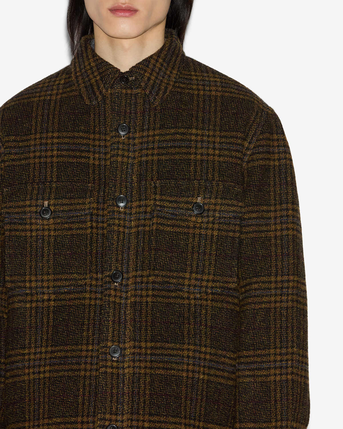 Kervey checkered virgin wool jacket - Khaki - Man - 2