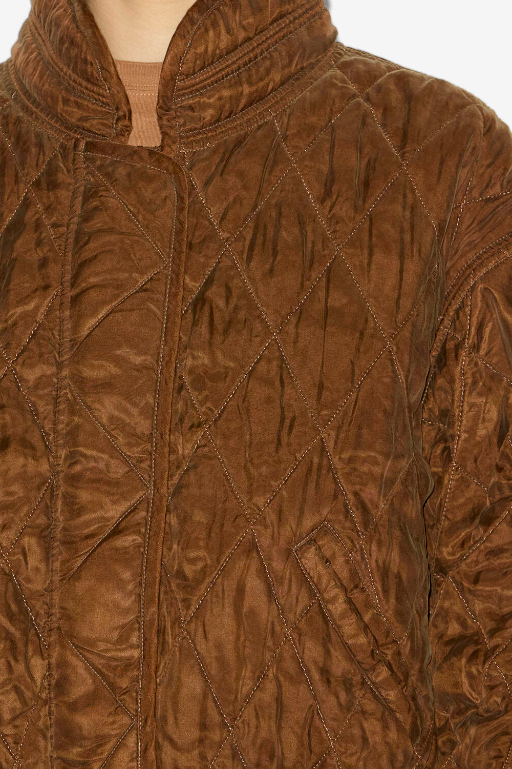Chaqueta zakiane de satén acolchado - Tabacco - Woman - 3