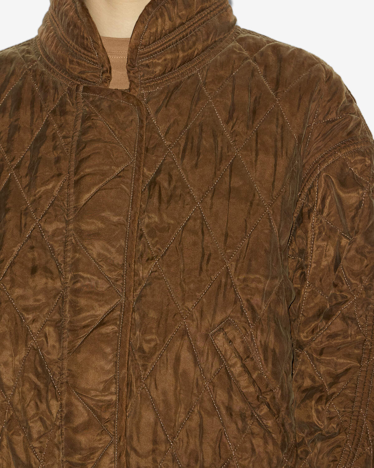 Chaqueta zakiane de satén acolchado - Tabacco - Woman - 2