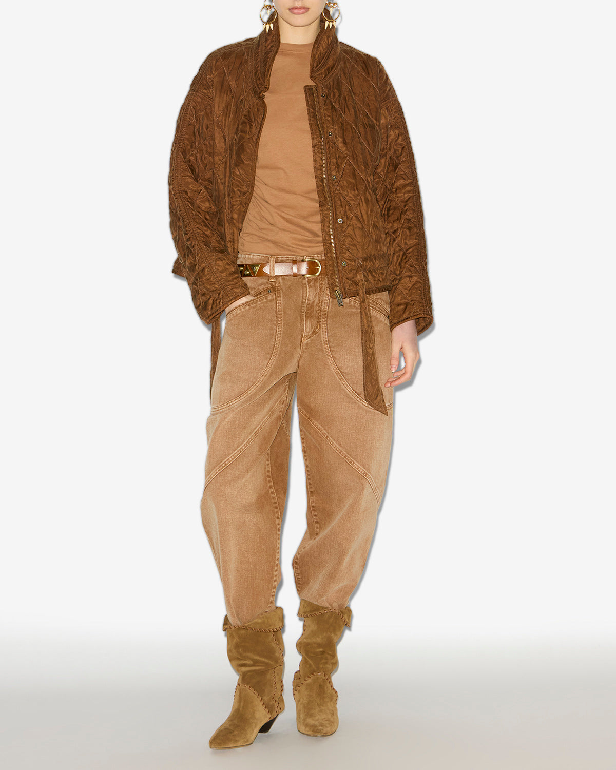 Chaqueta zakiane de satén acolchado - Tabacco - Woman - 1