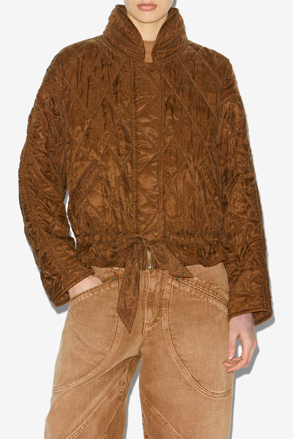 Chaqueta zakiane de satén acolchado - Tabacco - Woman - 4