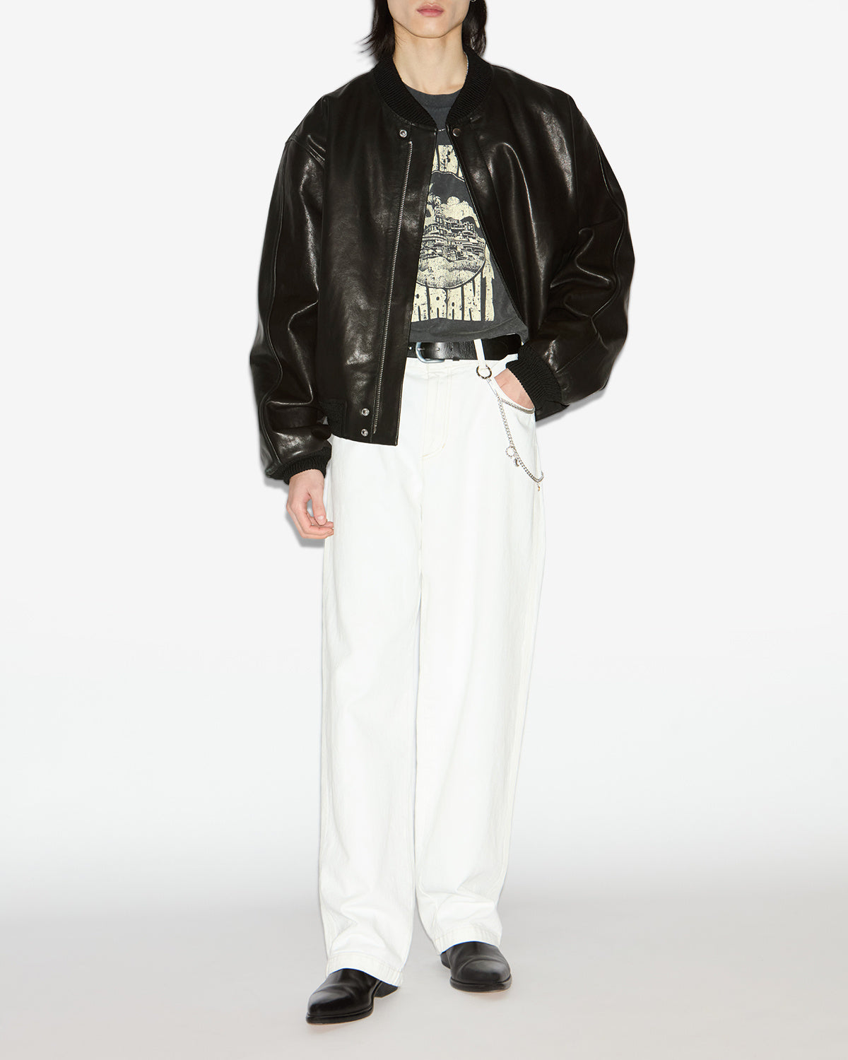 Blaike short leather jacket - Black - Man - 1