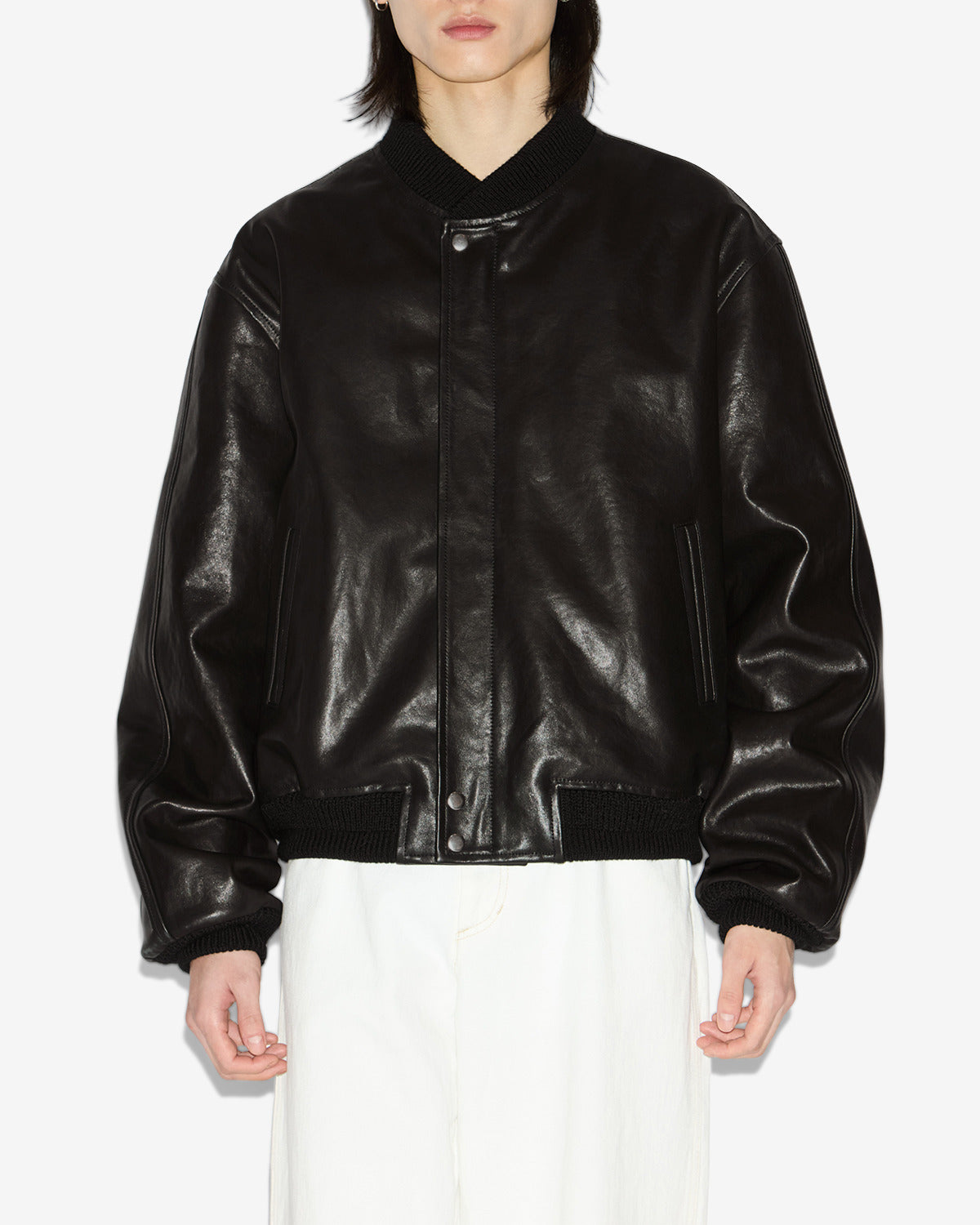 Blaike short leather jacket - Black - Man - 3