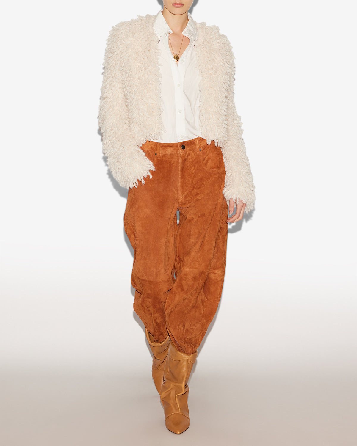 Fedra fur style wool jacket - Ecru - Woman - 1
