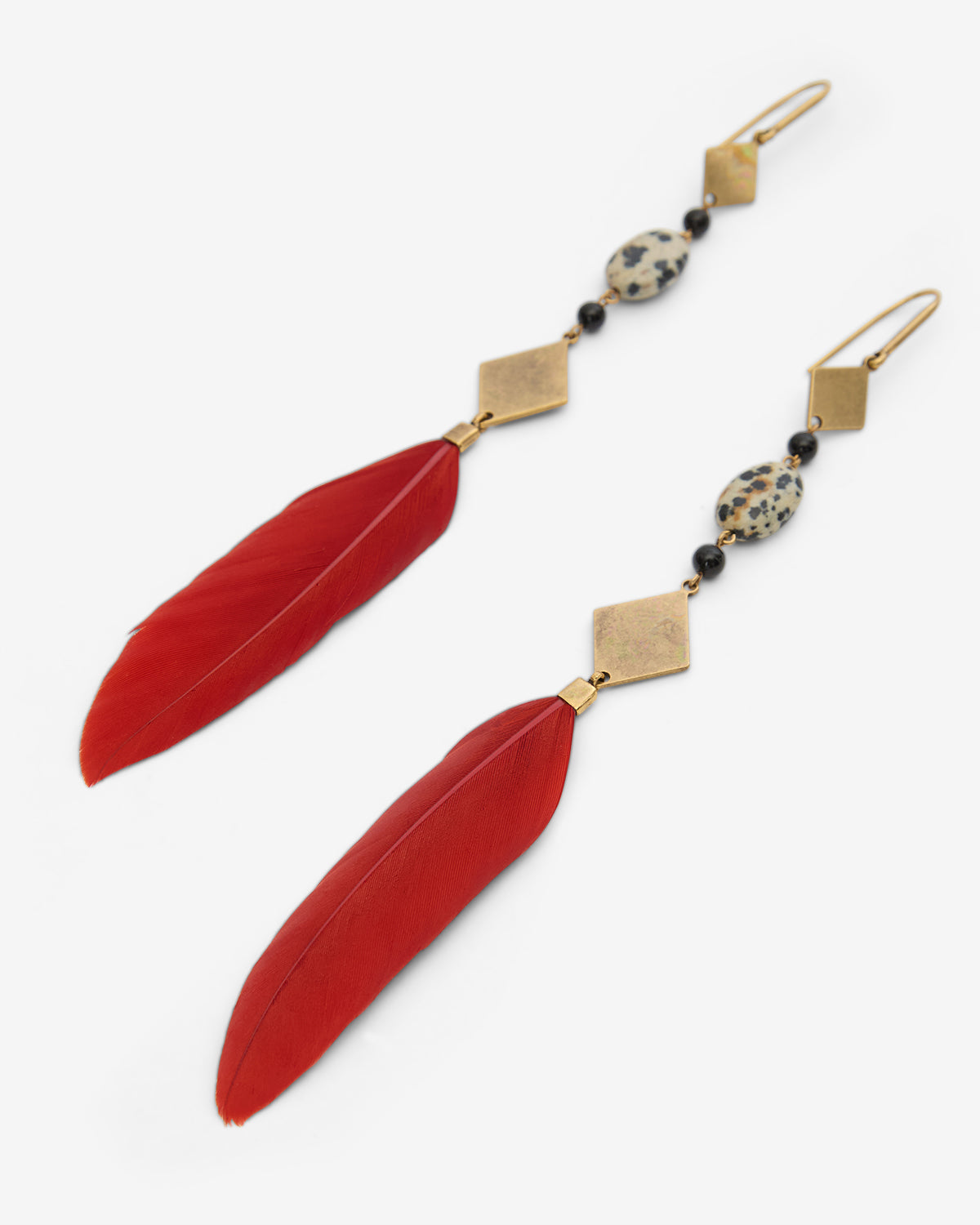 Pendientes dancing feather Woman Henna-light brass 1