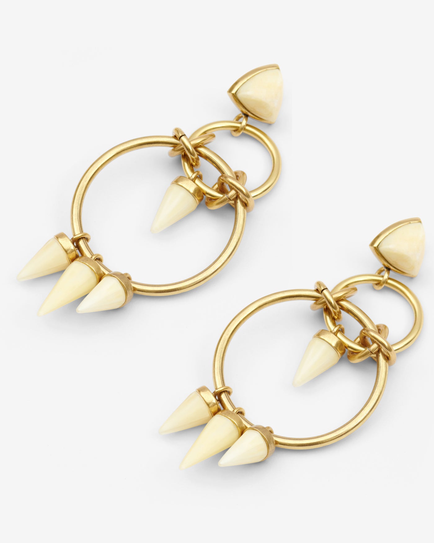 Boucles d'oreilles be with you à pendentif - Ecru-light brass - Woman - 3