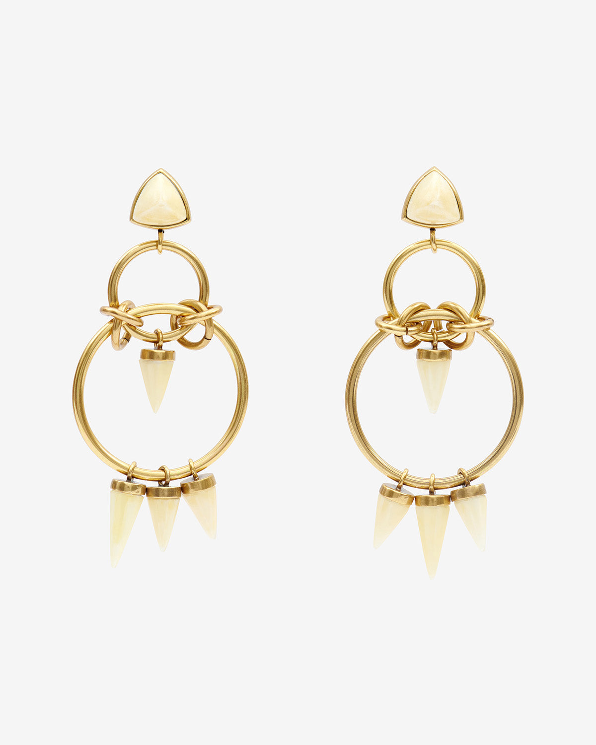 Boucles d'oreilles be with you à pendentif - Ecru-light brass - Woman - 1