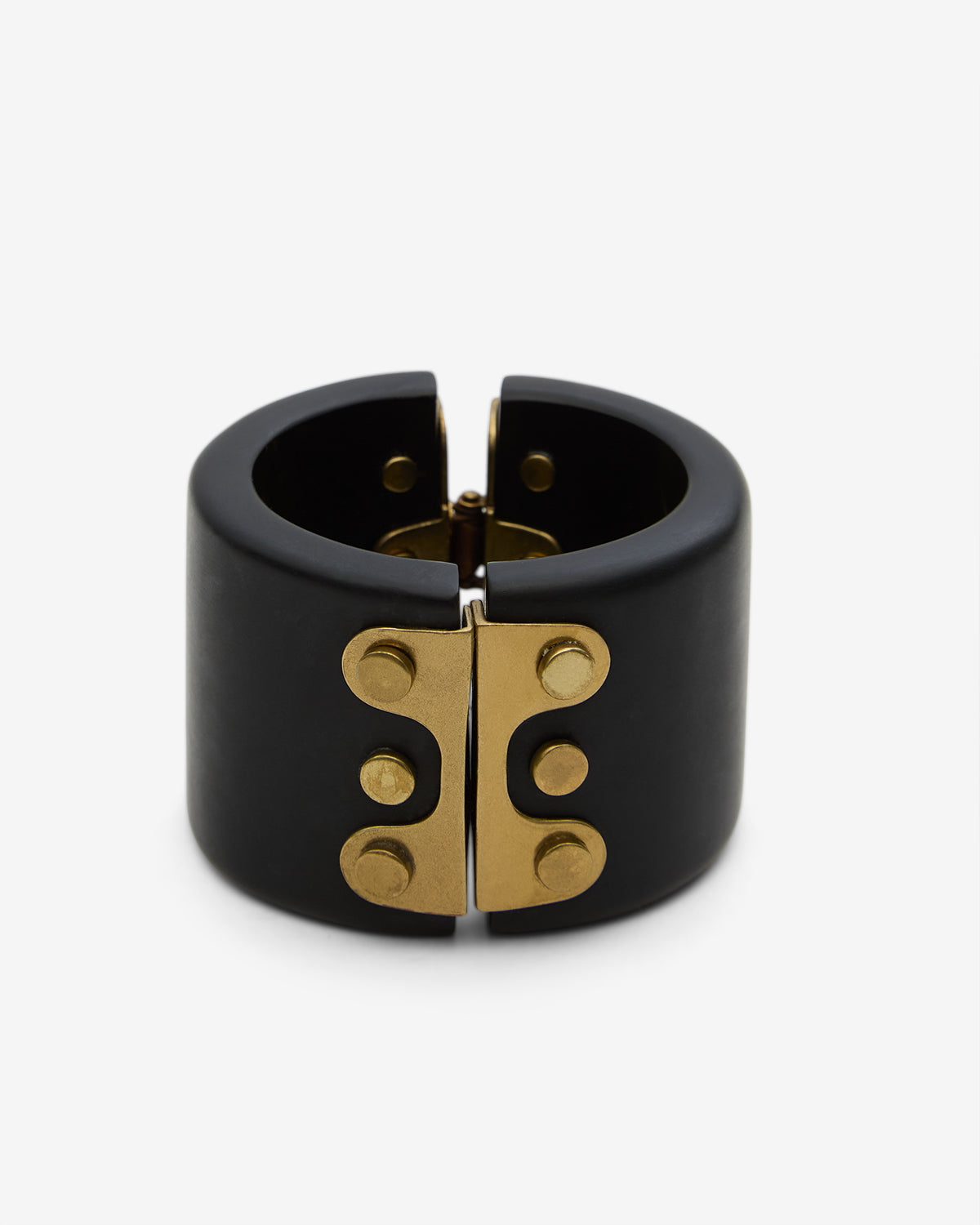 Hoda resin and brass cuff bracelet - Black-light brass - Woman - 1