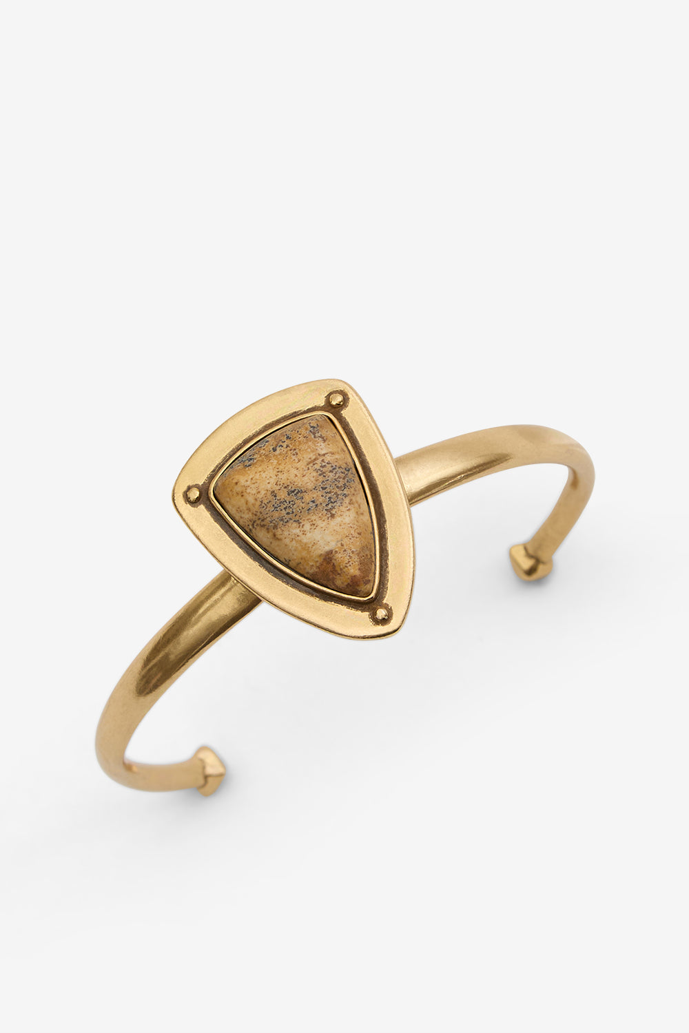 Bracciale a cerchio dees in ottone con pietra - Natural-light brass - Woman - 2