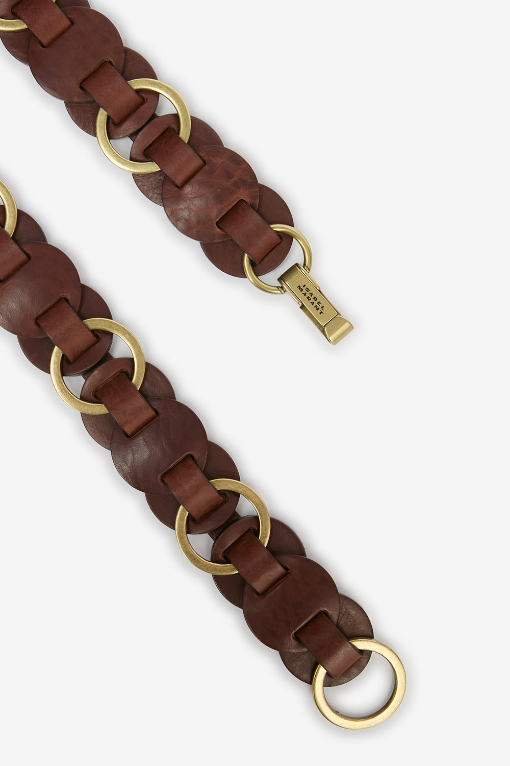 Cintura in pelle con anelli lota - Arancia - Woman - 3