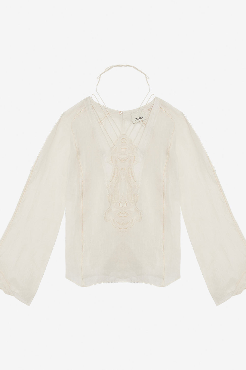 Bluse luna aus ramie mit stickereien - Naturfarben - Woman - 1