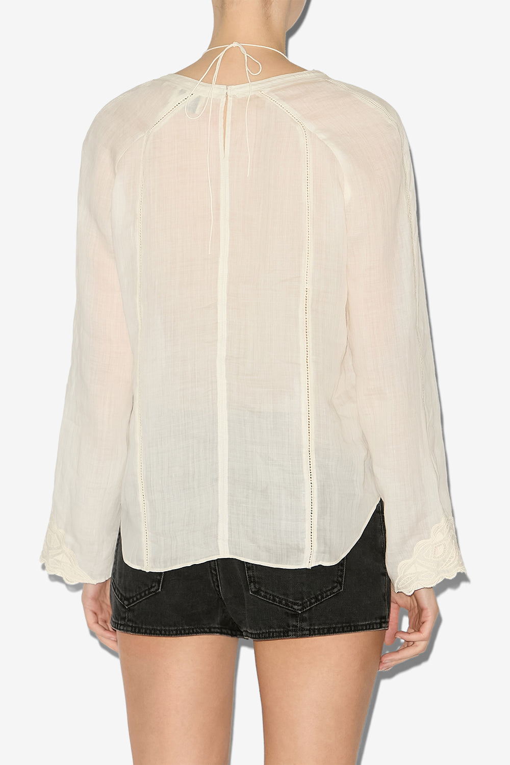 Bluse luna aus ramie mit stickereien - Naturfarben - Woman - 5