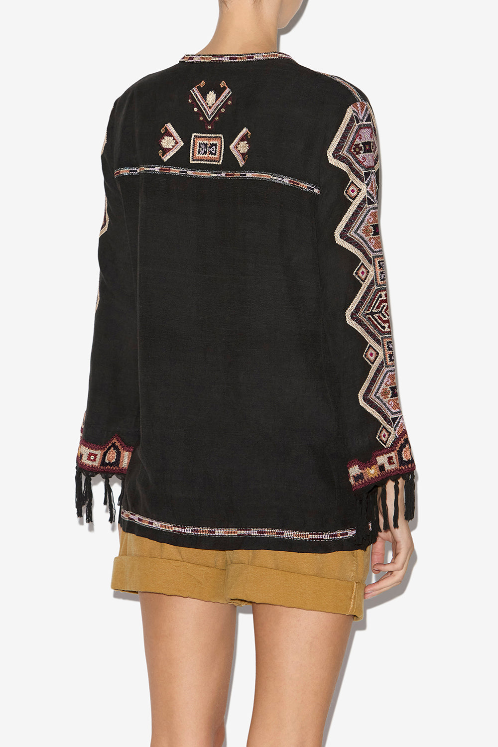 Zelda embroidered matka silk blouse - Black - Woman - 5