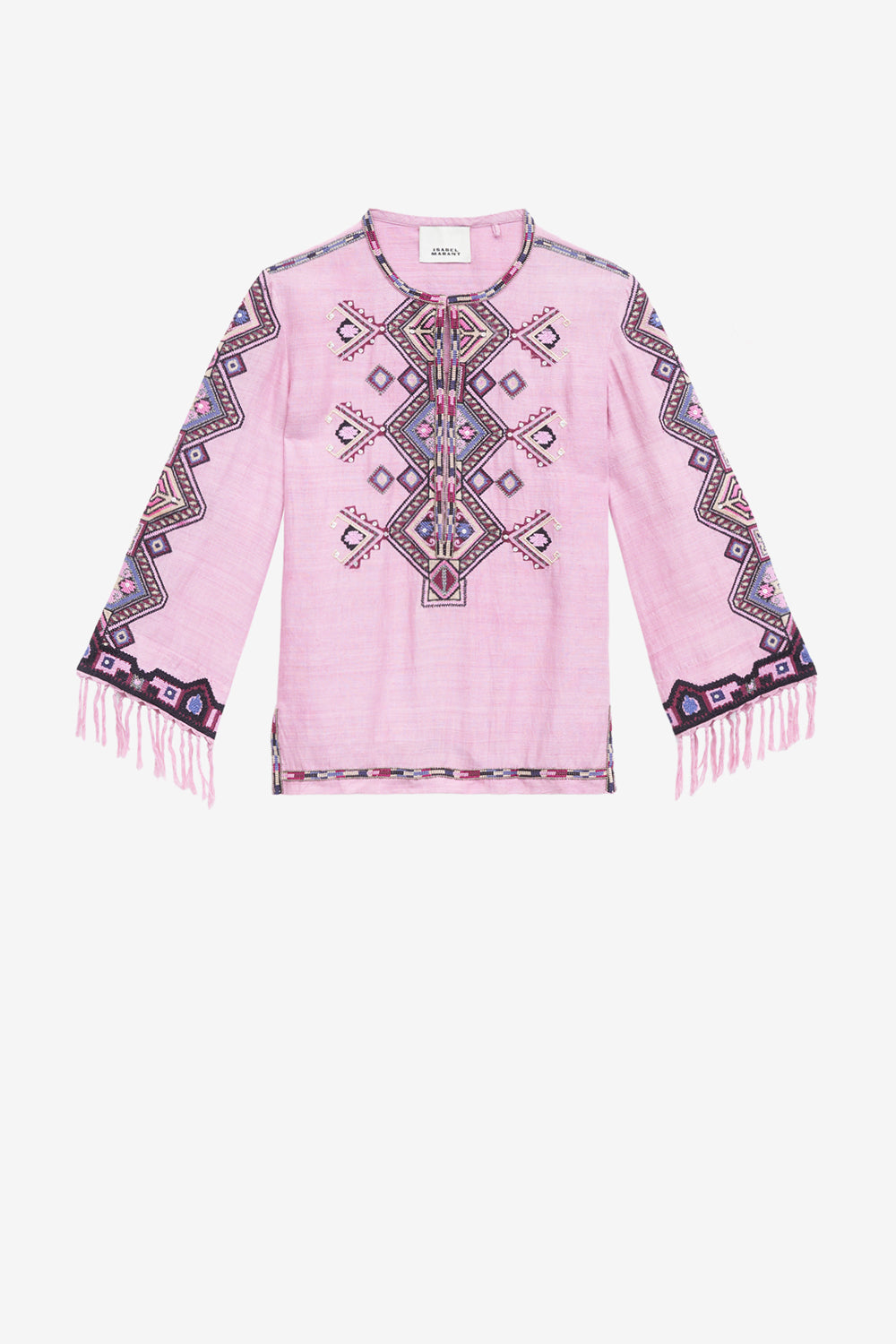 Blusa zelda in seta matka ricamata - Antique pink - Woman - 1