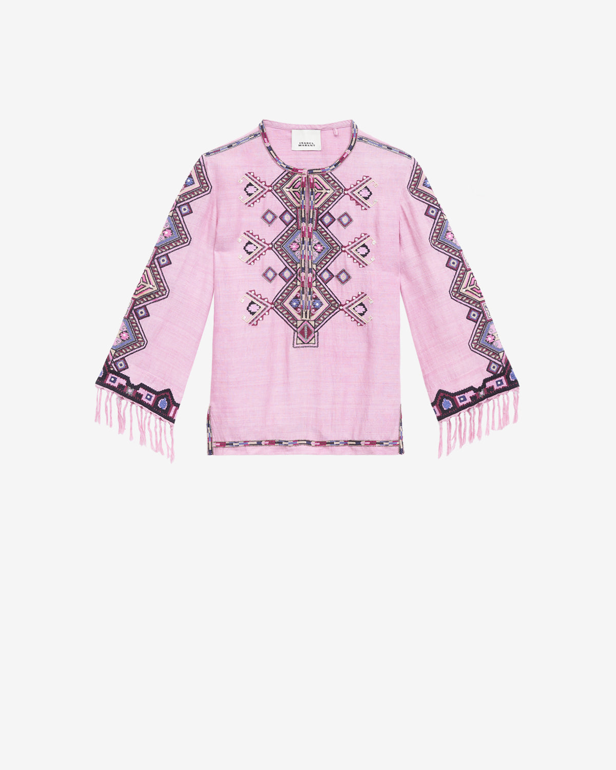 Blusa zelda in seta matka ricamata - Antique pink - Woman - 5