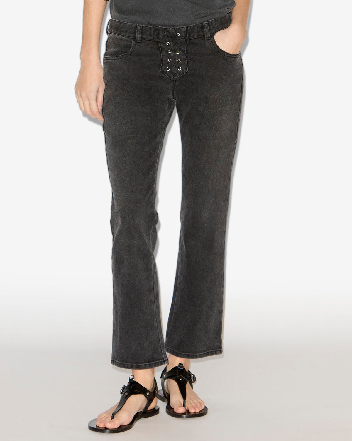 Pantalon vanel Woman Noir délavé 4